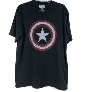 Marvel Captain America Tee Shirt Men’s Size XL Black Red